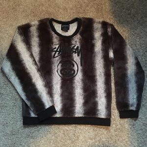 Amazing Stussy Faux Fur Sweater Sweatshirt